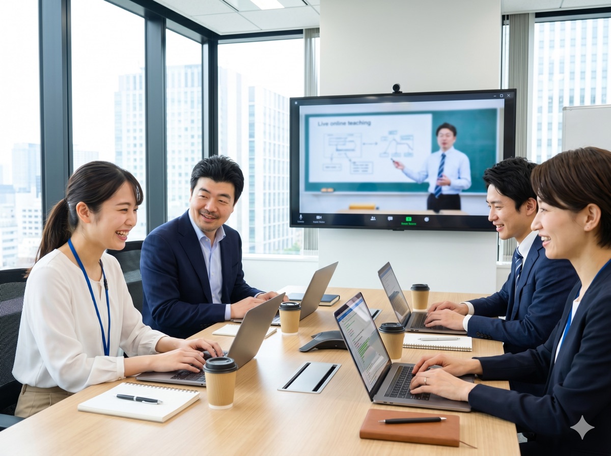 オンライン研修を受ける社員たち